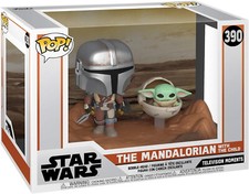 Funko Pop Moments Star Wars Mandalorian with Child Yoda Bobble 25cm #390
