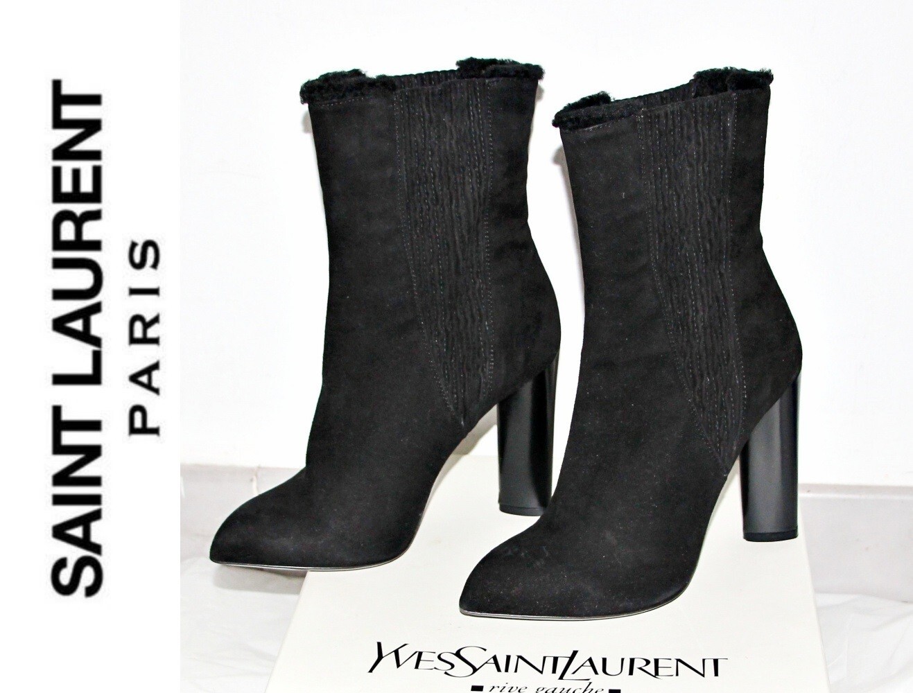 Stivali in pelle scamosciata YVES SAINT LAURENT Charlotte 105 Half Shearlind US 8 IT 38 $1640