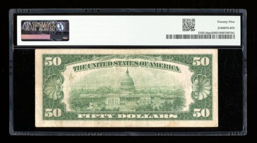 DBR 1934 $50 DGS FRN Minneapolis Fr. 2102-Idgs PMG 25 Serial I00489851A - Picture 2 of 2