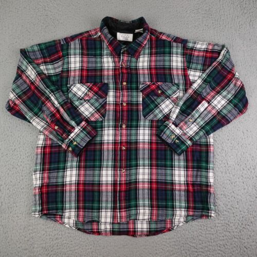 Vintage The Mens Store Sears Shirt Jacket Mens XL Red Green Plaid Shacket Lined* - Picture 1 of 14