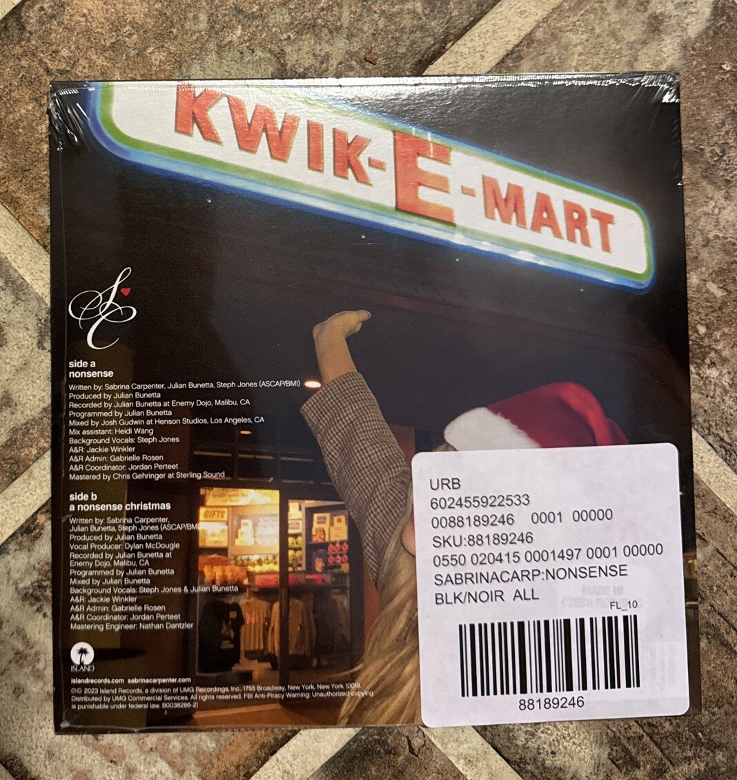 Sabrina Carpenter Nonsense 7” Single Vinyl LP *In Hand Ships Fast