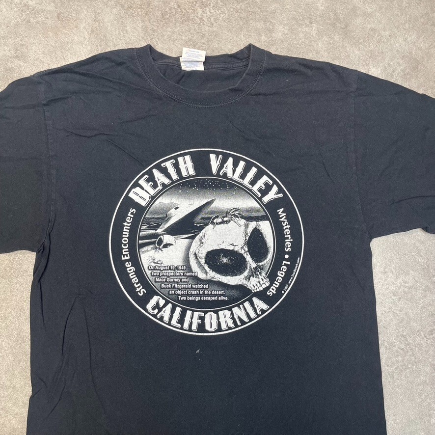 Death Valley T-Shirt Mens Y2K Conspiracy Graphic Short Sleeve Tee, Black, Medium image 4