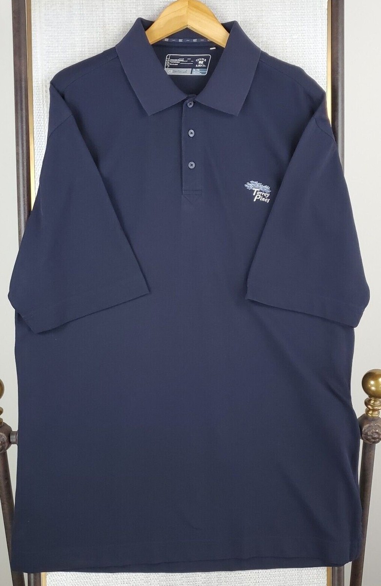 CUTTER & BUCK x TORREY PINES Size XL Mens Navy Blue Polo Shirt