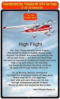 High Flight HD Airplane SIGN-HIGHFLIGHT-AIR35JJ150-R7 - Personalized with Your N
