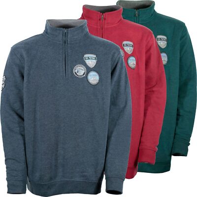Kitaro Sweatshirt Sweattroyer Herren Dunkelgrün Baumwolle Extra Lang Tall