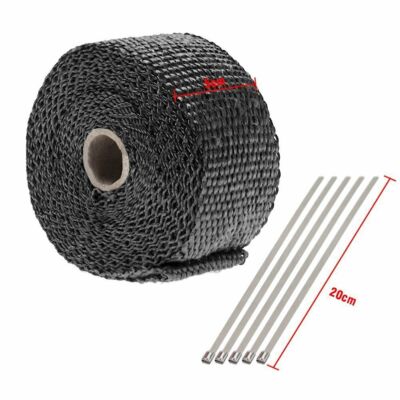 Anxingo 2" X 50' Black Exhaust Wrap Heat Shield Tape - Fiberglass Wrap For Motorcycle, Car, ATV