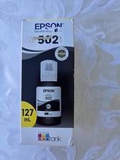 Epson 502 Ink Bottle Exp 12/2024  127ml  Black - Genuine Sealed 