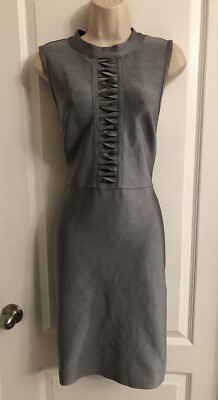 Venus Wmn Sz XL Gray Hold You In Bodycon Sleeveless Bandage Dress Vented Front