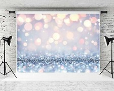 Glitter Bling Backdrop Silverly White Spots Photo Background For Parties 7'X5'