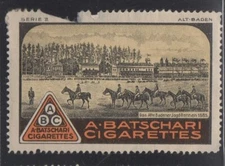 German Advertising Stamp - A. Batschari Cigarettes Series II Old Baden Hunt MHOG