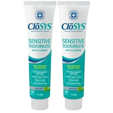 CloSYS Fluoride Toothpaste, 7 Ounce 2 Pack, Gentle Mint, Whitening, Enamel Free,