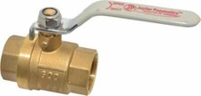 1" Pipe, Full Port, Brass Full Port Ball Valve Inline - Two Way Flow, MNPT x ...