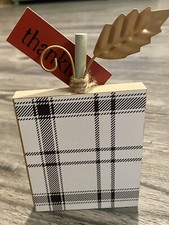 New "Thankful" Wood Sign FALL Decor Harvest Pumpkin Autumn Leaf Thanksgiving