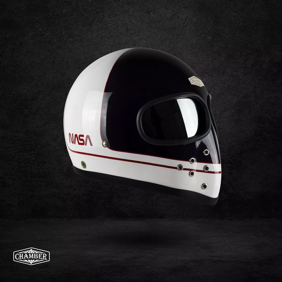 CUSTOM HELMET XF-GP NASA FOR CAFERACER BOBBER CHOPPER BIKE (NOT DOT  CERTIFIED)