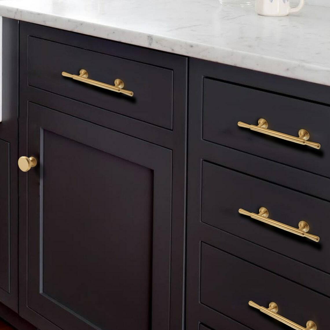 图片 51 - 3.78" 5" Solid Brass Drawer Pulls Knobs Cupboard Handles Cabinet Pulls Handles