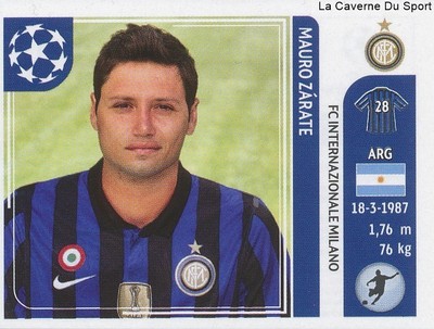 087 MAURO ZARATE # ARGENTINIEN FC.INTER STICKER CHAMPIONS LEAGUE 2012