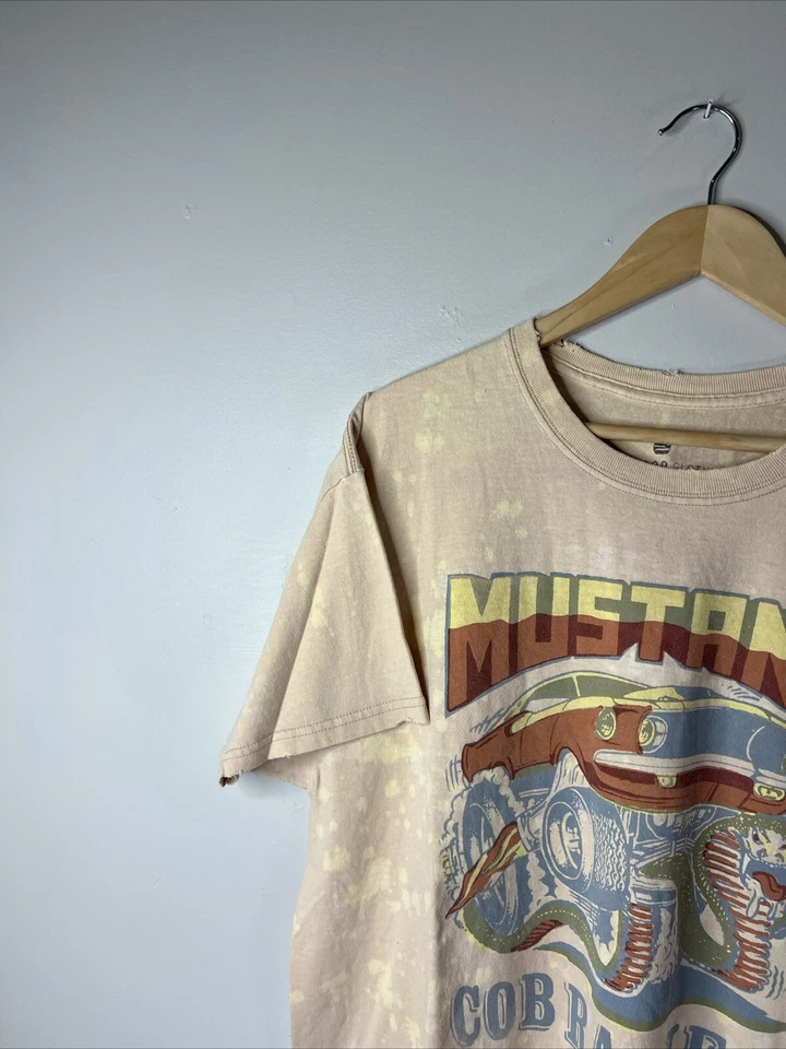 Mustang Shirt Adult Large Brown S/S Graphic Cobra Jet Retro Junk Food Men A98 - Imagem 4 de 4