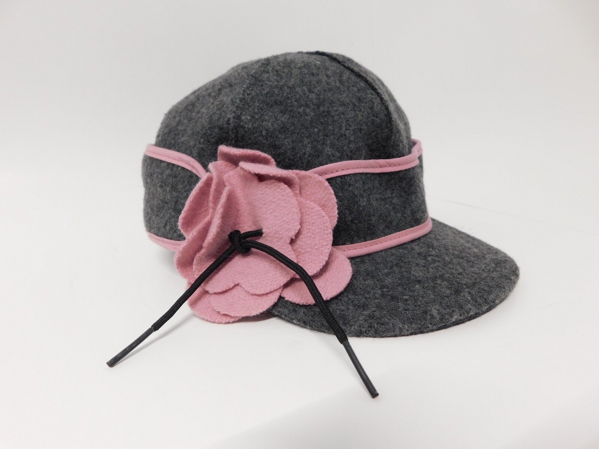 Stormy Kromer The Petal Pusher Cap Gray Pink Flower Sz 7 1/8‎ Newsboy Style USA 51200-348-min__52932.  main image 3