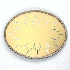 Yellow  Silver Western Style Belt Buckle