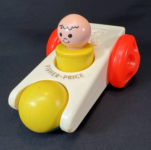 Vintage 1975 Fisher Price #417 Click N’ Clatter Car Toddler Preschool Toy