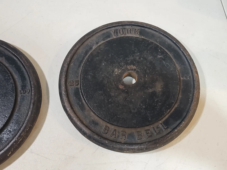 York Barbell 25 LB Standard Size Weight Plates. 1in. hole(Pairx2) Rare, Vintage - Image 3 of 4