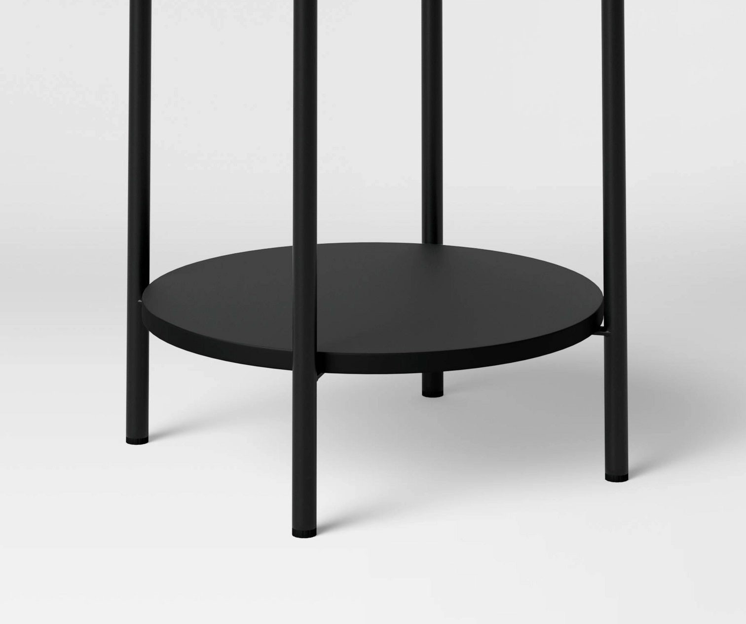 Wood and Metal Round End Table Black - Room Essentials