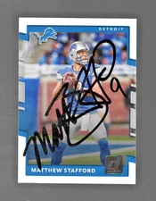 Matthew Stafford Detroit Lions Signed Autographed 2017 Donruss Card #116 NM COA