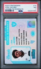 2023 CONTENDERS LICENSE TO DOMINATE #14 JOSH JACOBS PSA 7