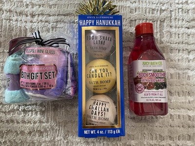 3 Piece Bath Set - You Get All 3 Pictured (body Wash, Bath Bombs, Gift Set)