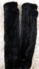 Fur Jewelry High Quality Mink Braided Long Arm Warmer Black/Fur Real