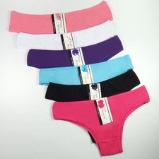 6 x Womens Sheer Spandex / Cotton Briefs - Assorted Colours Underwear Undies