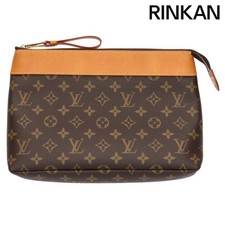 Louis Vuitton M14057 Pochette Voyage Souple Monogram Leather Clutch Bag Used 134