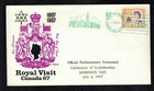 Canada #471, 1967 5¢ QE II Royal Visit, Cole cachet FDC VF House of Commons cxl