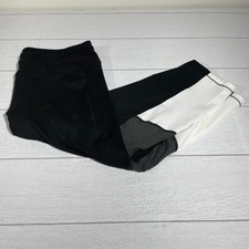 Just My Size Black White Mesh Panel Cropped Athletic Leggings Size 1X