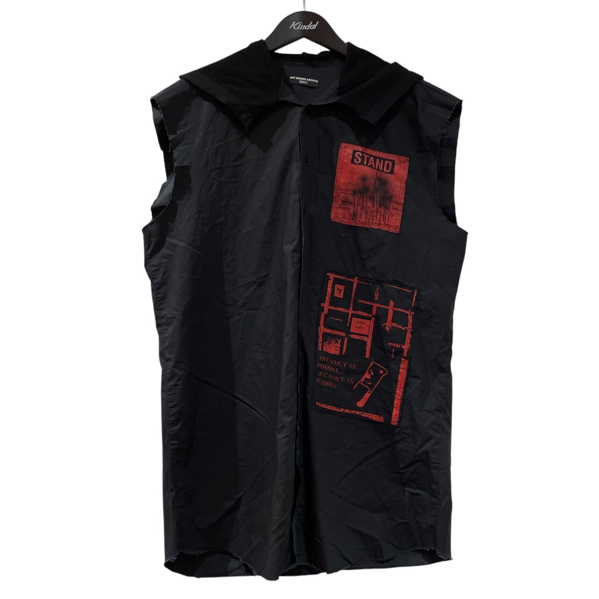 RAF SIMONS A01-200 21SS ARCHIVE REDUX Sleeveless Hoodie Shirt Size