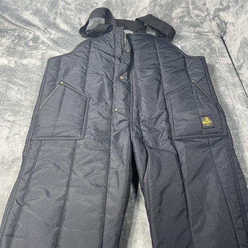 RefrigiWear Bib Overalls Mens 4XL Black Insulated Freezer Workwear 0385R Ice EUC