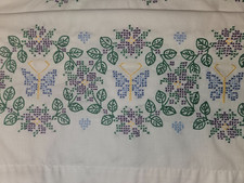 Vintage Hand cross stitched pillow cases, standard