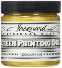 Jacquard Professional Screen Print Ink Water Soluable 4oz Jar Solar Gold