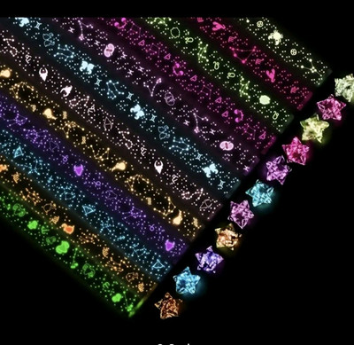 210 Stck. Leuchtstern Origami DIY Handarbeit Glücksstern Origami Stern Papierstreifen α