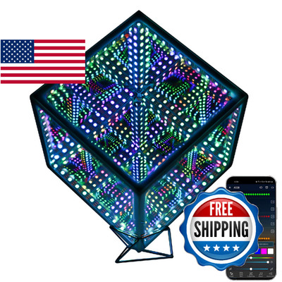 Heepulor Infinity Hyper Cube LED Table Lamp, Color-Changing Music-Sync APP-Contr