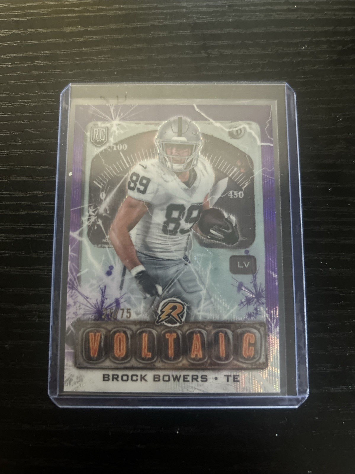 2024 Topps Resurgence- Voltaic Brock Bowers #V-7 Purple Surge Refractor /75 (RC)