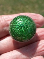 Genuine Original 1950s Green Glass Jewel - License Plate Reflector Genuine Original 1950s Green Glass Jewel - License Plate Reflector