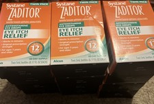 Systane Zaditor 12-Hour Antihistamine Eye Drops Relief Twin Pk 12 Boxes Exp 1/27