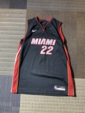 Boys Jimmy Butler Size Large 14/16 Miami Heat Jersey Black Nike