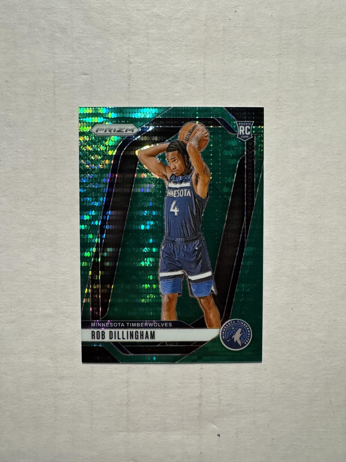 2024-25 Panini Prizm #250 Rob Dillingham Prizms Green Pulsar Rookie Card RC #/25