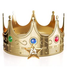 Gold Royal Queen and King Crown Luxurious Royal Crowns for Women and Men - 24...