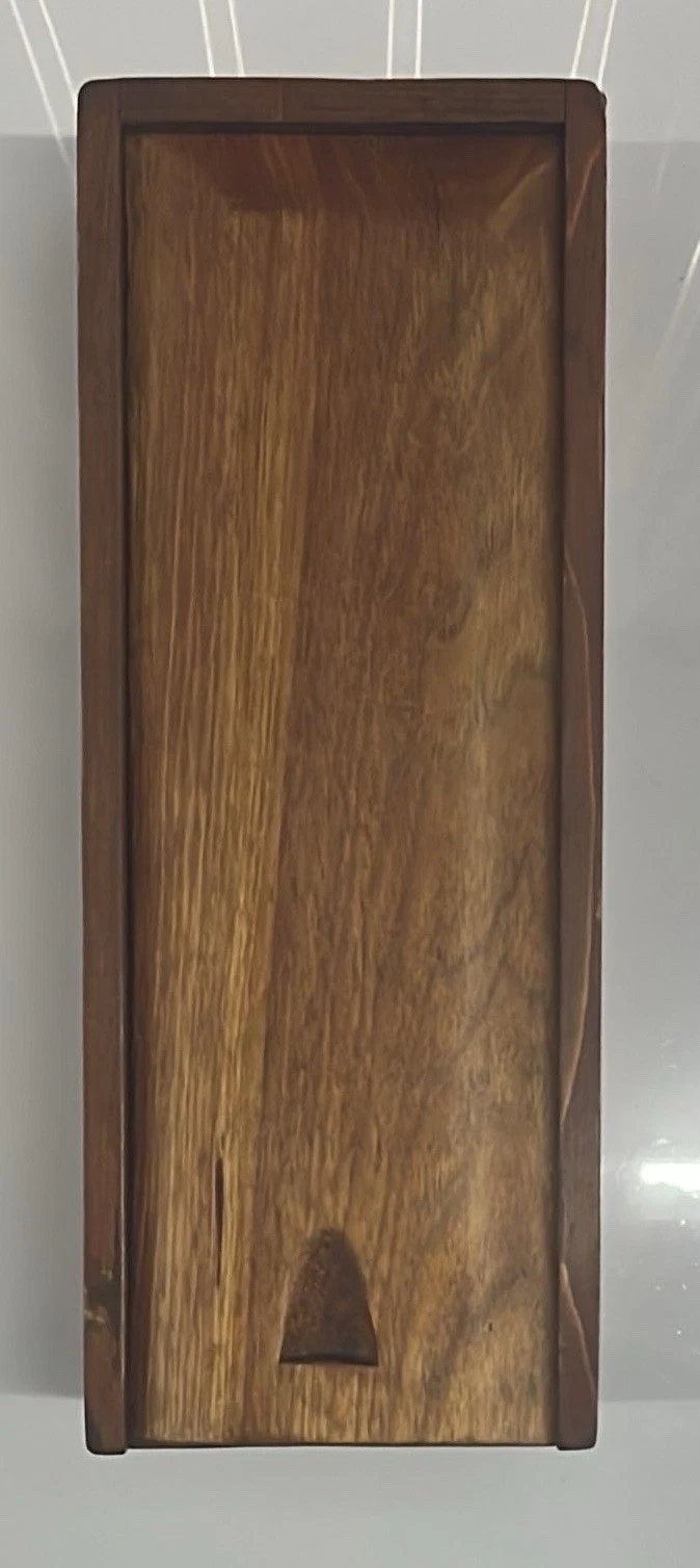 Sliding Wooden Bread Box / Cutting Board – Rustic Solid Wood Storage