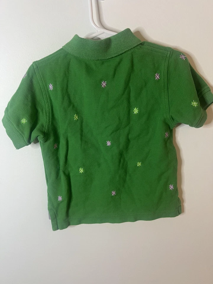 Camisa Polo Kitestrings by Hartstrings Niños 3T Verde Bordado Algodón Argyle Foto 2 de 4