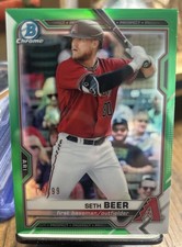 Seth Beer 2021 Bowman Chrome Green Refractor /99 Diamondbacks