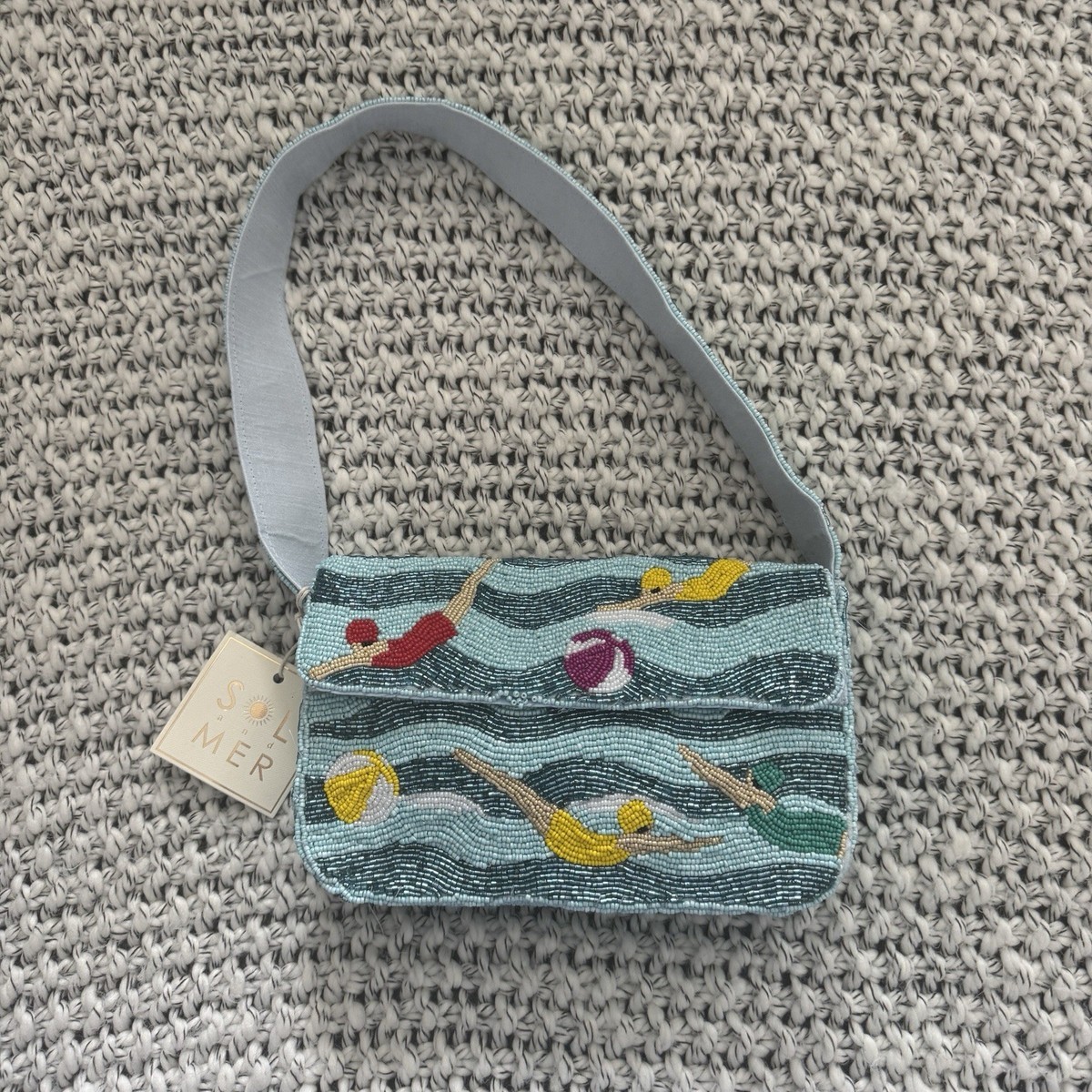 Ramada Çanta Stylish and Useful Straw Shoulder Bag with Bead Strap